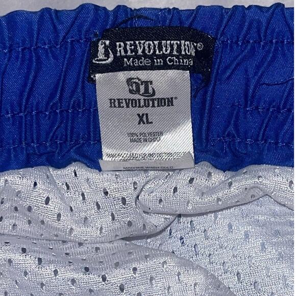 OT Revolution Men's Swim Trunks Blue/White Plaid Size XL Swim Shorts, Netting - Picture 5 of 5